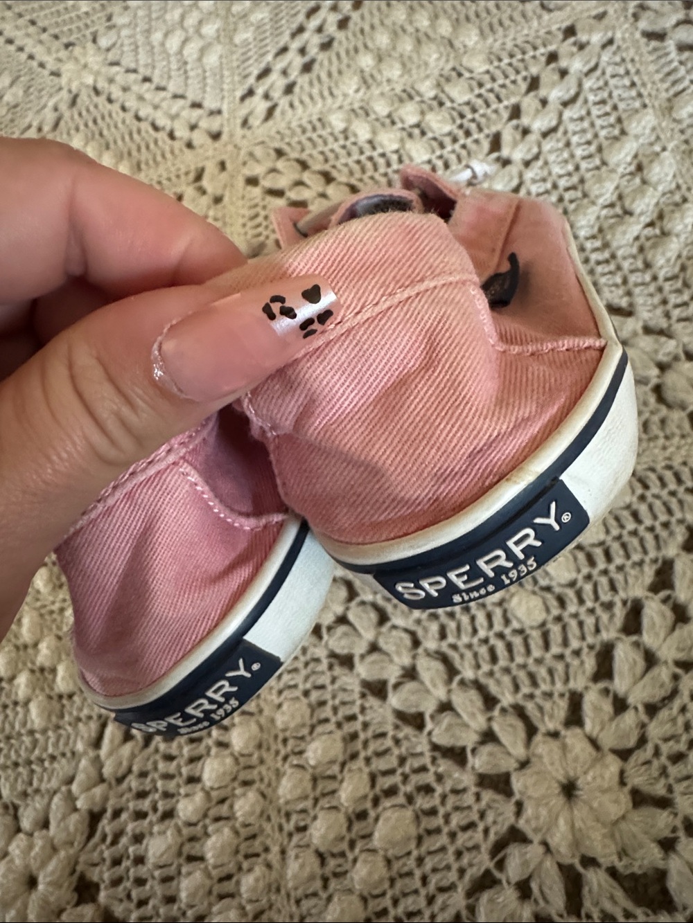 Sperry Pink Canvas Boat Shoes - Picture 3 of 3